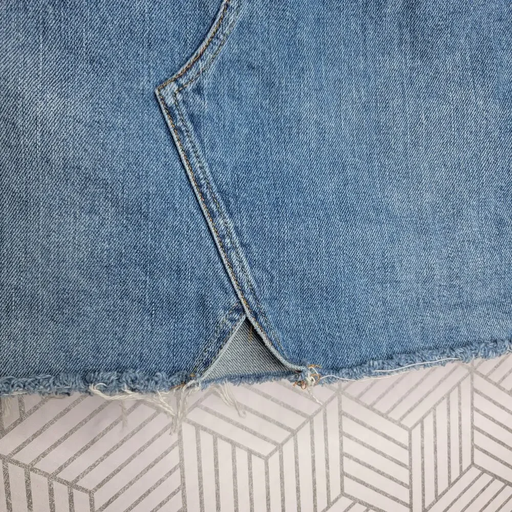 ASOS High Waisted Blue Jean Pelmet Skirt Sz 0 - Picture 5 of 8